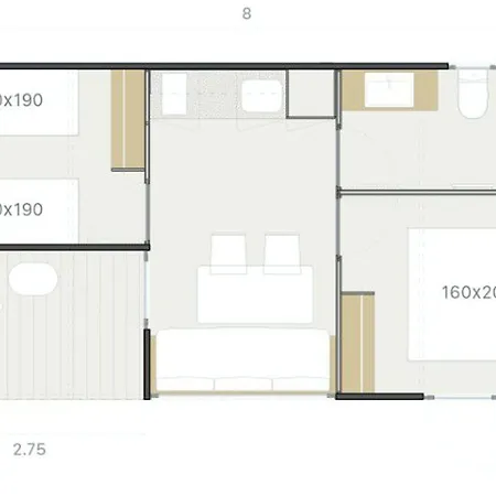 Mobil-home 2 Avec Terrasse A - Api-1-52-590 Кемпинг